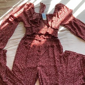 Brand new burgundy two piece set!